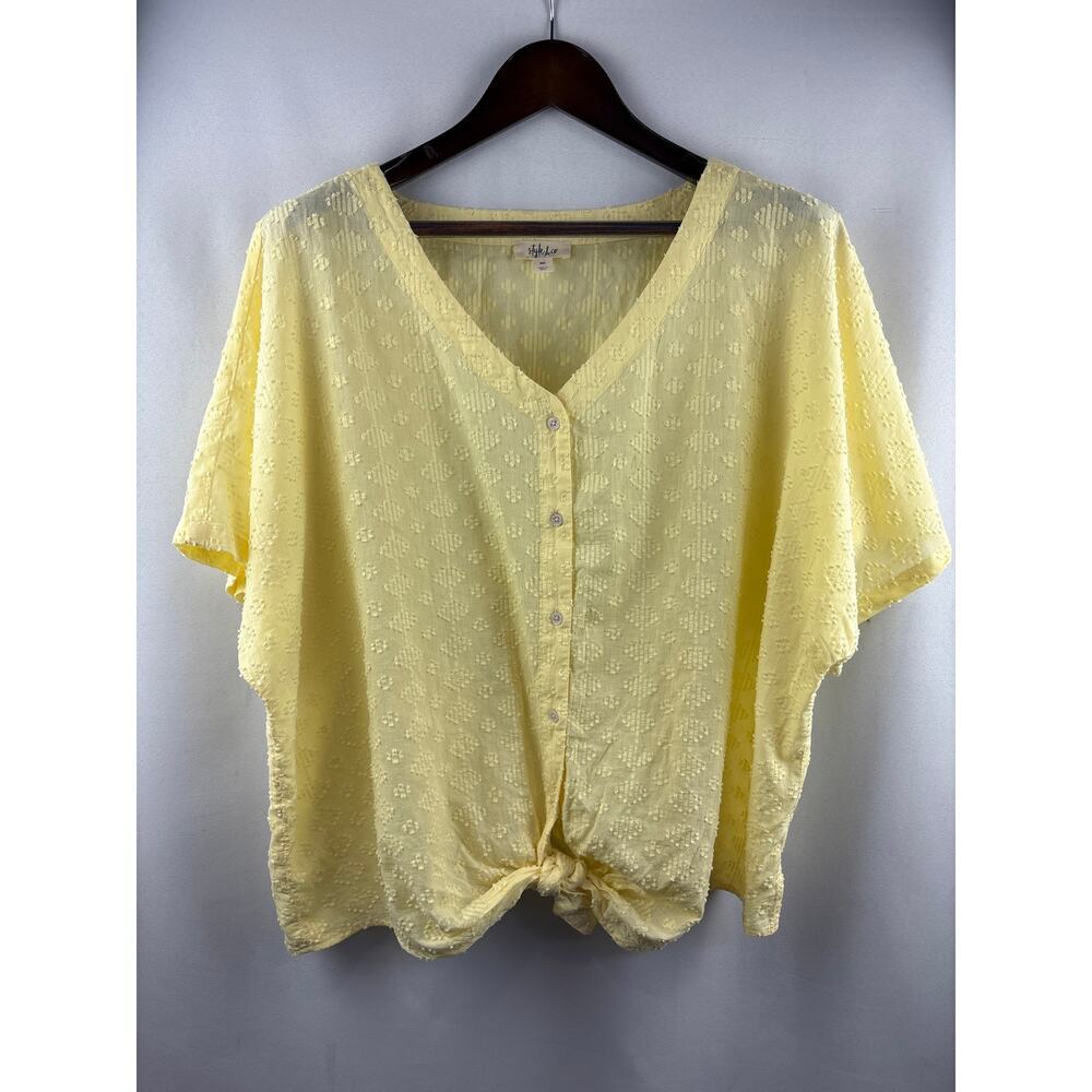 Women’s Style&Co. XXL Butter Yellow Short Sleeve Blouse